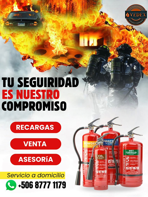 Extintor con soporte y rotulacion vedex Costa Rica
